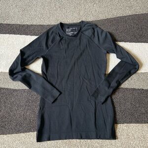 FIGS Seamless Top Womens XS Black Long Sleeve Underscrub Shirt